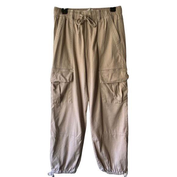 Habitual Women’s Flowy Cargo Jogger Drawstring Highwaisted Ankle Ties Pants SZ S - Picture 2 of 9